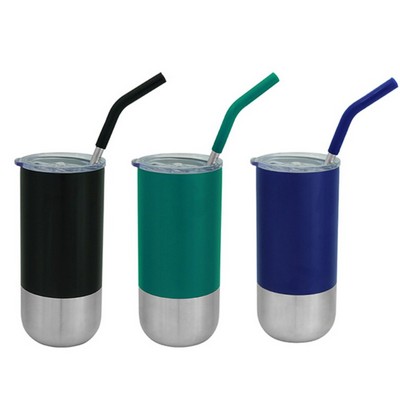 Double Wall Tumbler with Straw